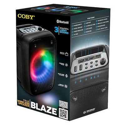 COBY Blaze True Wireless Party Speaker - Black (Case of 8)